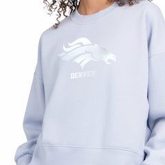 Denver Broncos Starter Women's Travel Pastels Boxy Fleece Sweatshirt - Light Blue - NFL