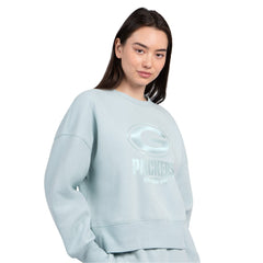 Green Bay Packers Starter Women's Travel Pastels Boxy Fleece Sweatshirt - Mint - NFL