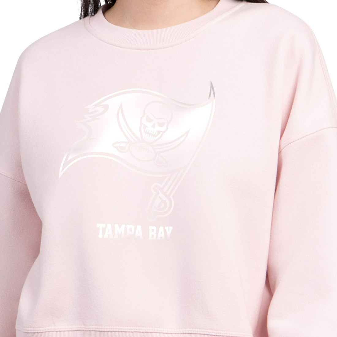 Tampa Bay Buccaneers Starter Women's Travel Pastels Boxy Fleece Sweatshirt - Light Pink - NFL
