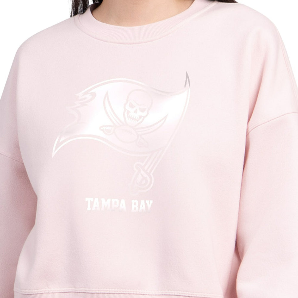 Tampa Bay Buccaneers Starter Women's Travel Pastels Boxy Fleece Sweatshirt - Light Pink - NFL