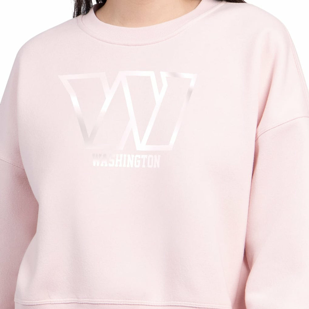 Washington Commanders Starter Women's Travel Pastels Boxy Fleece Sweatshirt - Light Pink - NFL