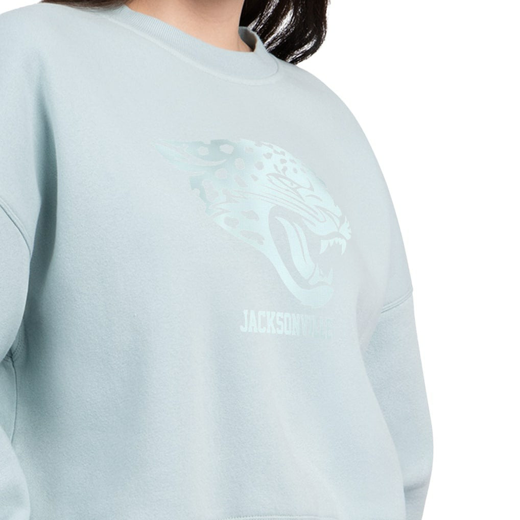 Jacksonville Jaguars Starter Women's Travel Pastels Boxy Fleece Sweatshirt - Mint - NFL