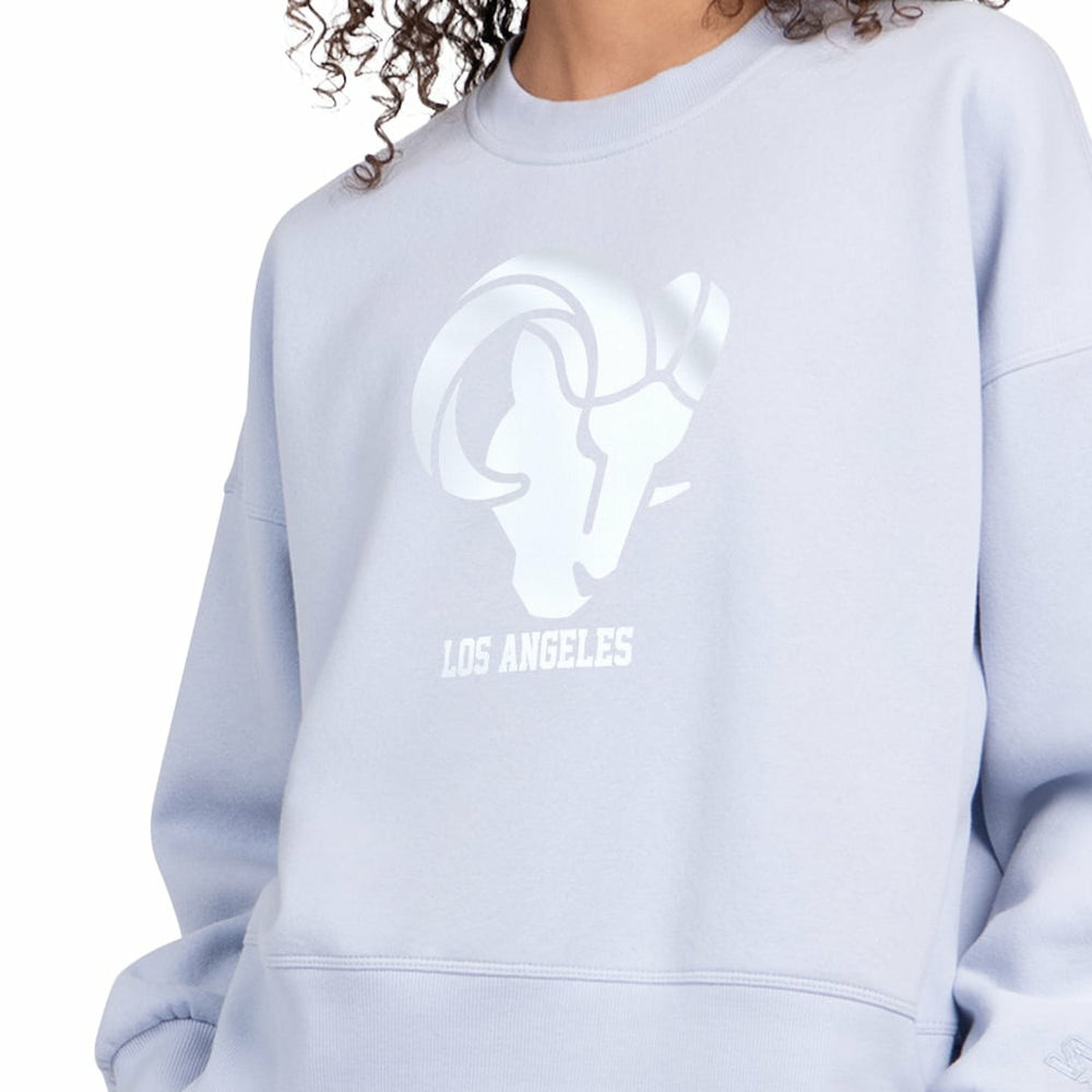 Los Angeles Rams Starter Women's Travel Pastels Boxy Fleece Sweatshirt - Light Blue - NFL