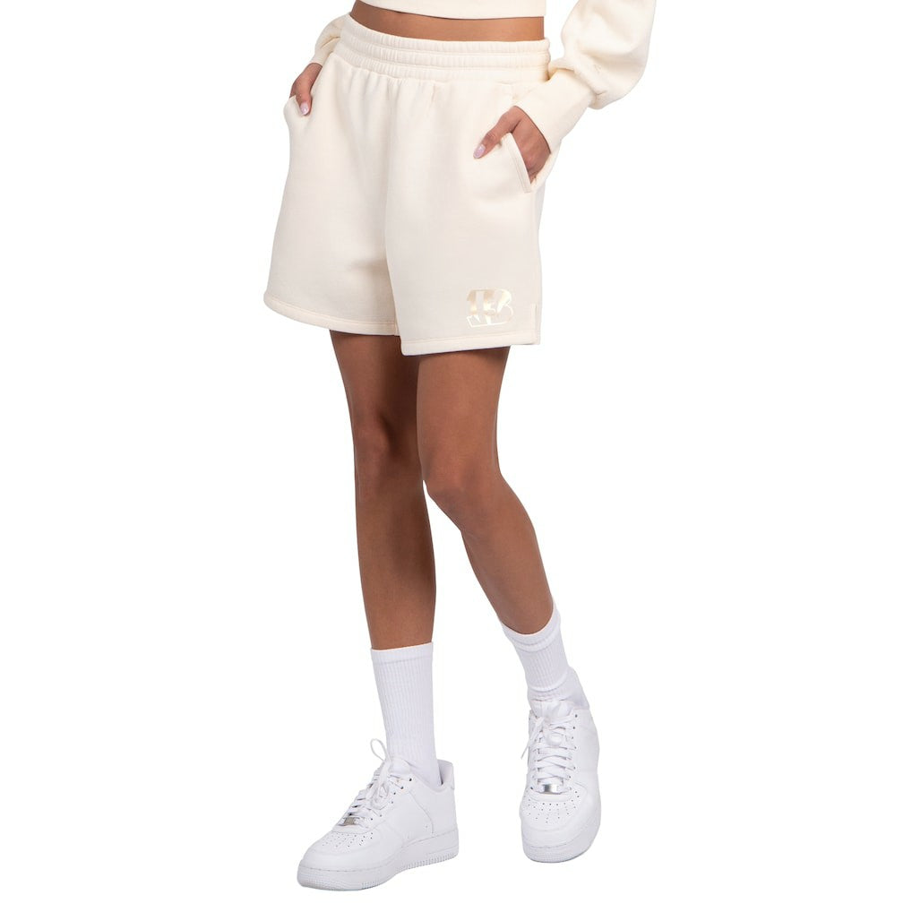 Cincinnati Bengals Starter Women's Travel Pastels Fleece Short - Cream - NFL