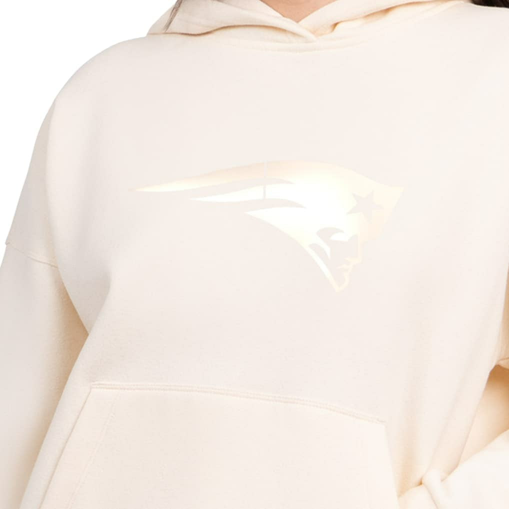 New England Patriots Starter Women's Pastel Relaxed Travel Hoodie - Cream - NFL