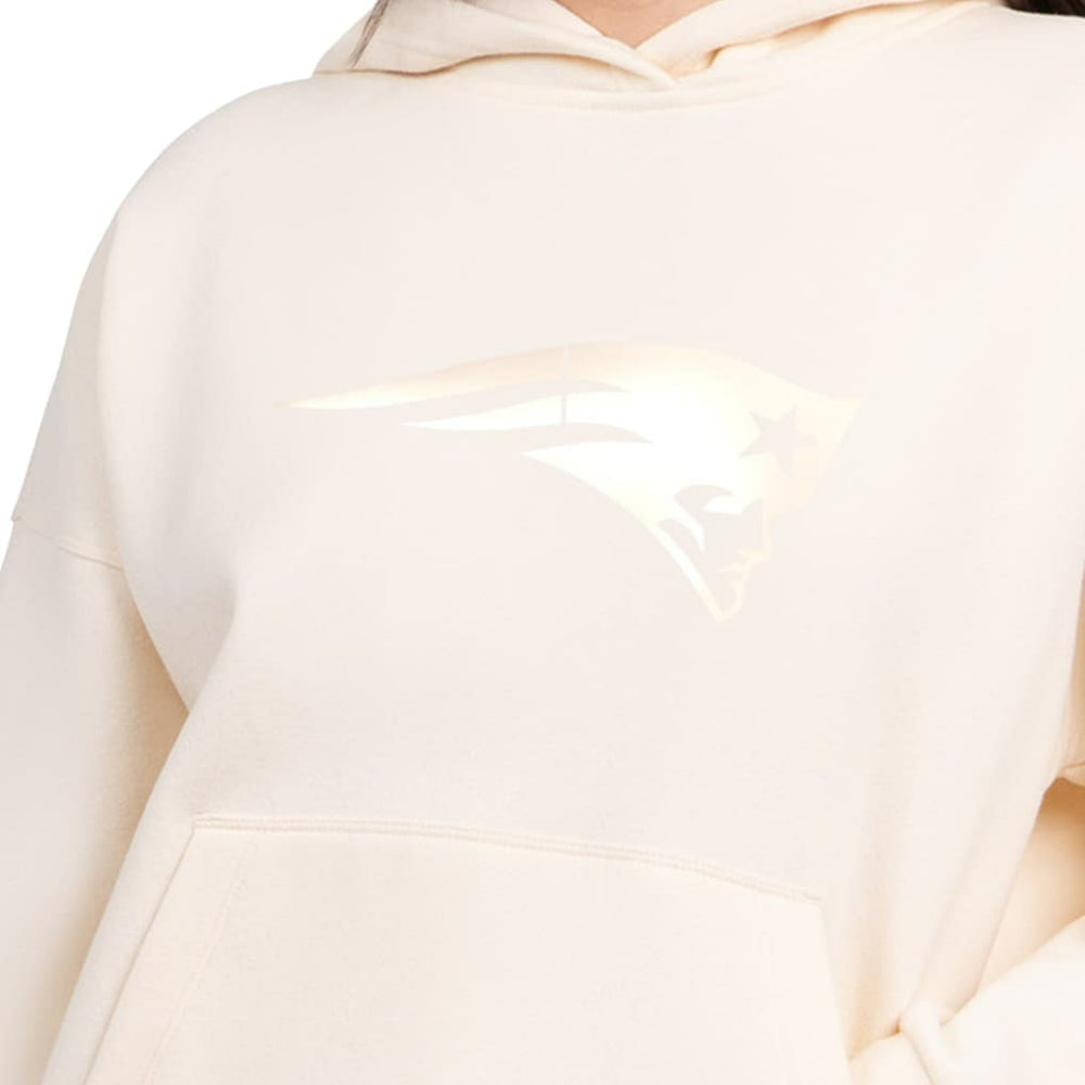 New England Patriots Starter Women's Pastel Relaxed Travel Hoodie - Cream - NFL