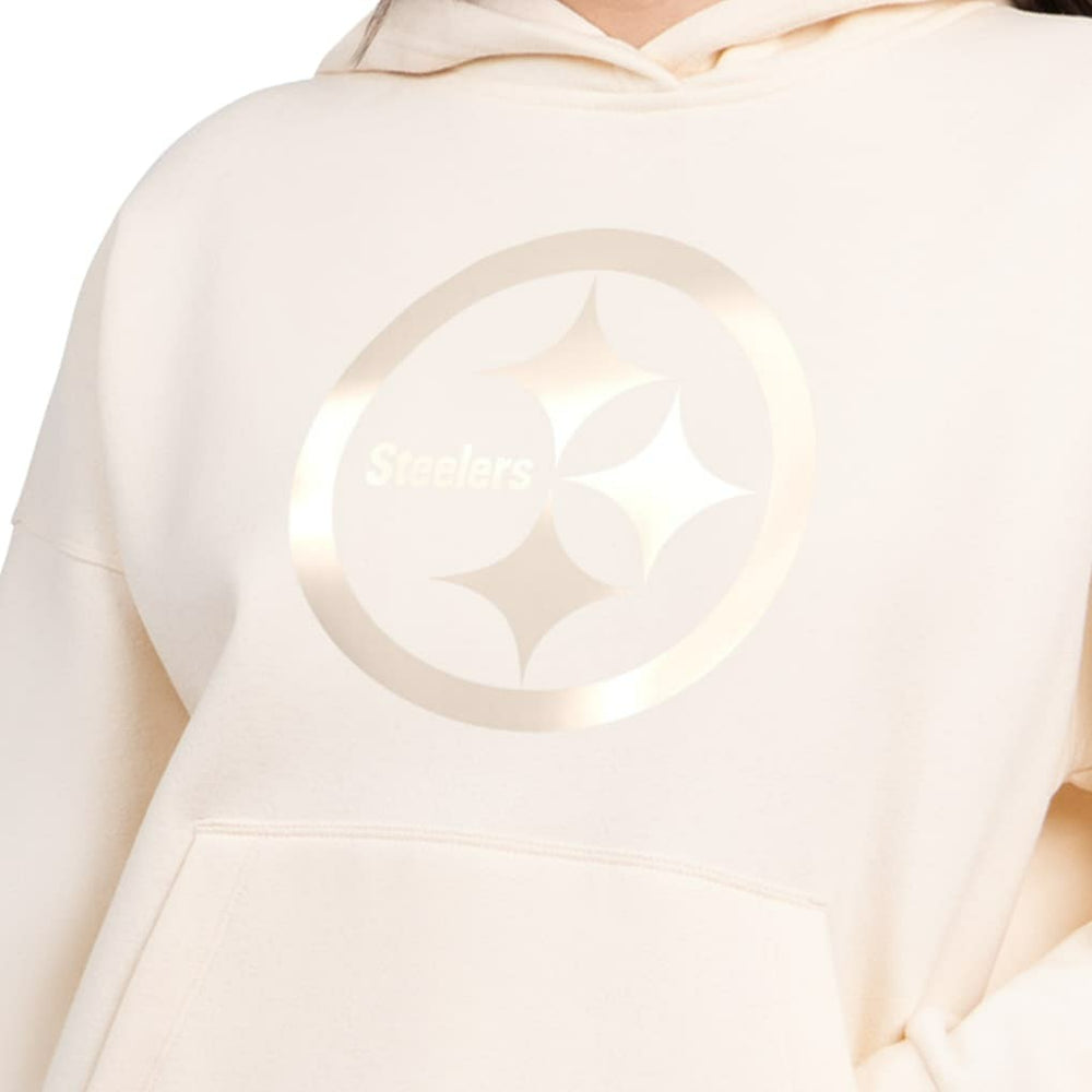 Pittsburgh Steelers Starter Women's Pastels Relaxed Travel Hoodie - Cream - NFL