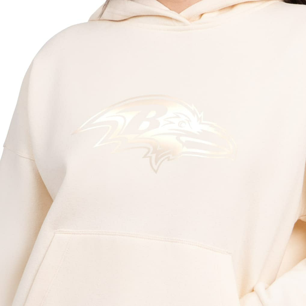 Baltimore Ravens Starter Women's Pastel Relaxed Travel Hoodie - Cream - NFL