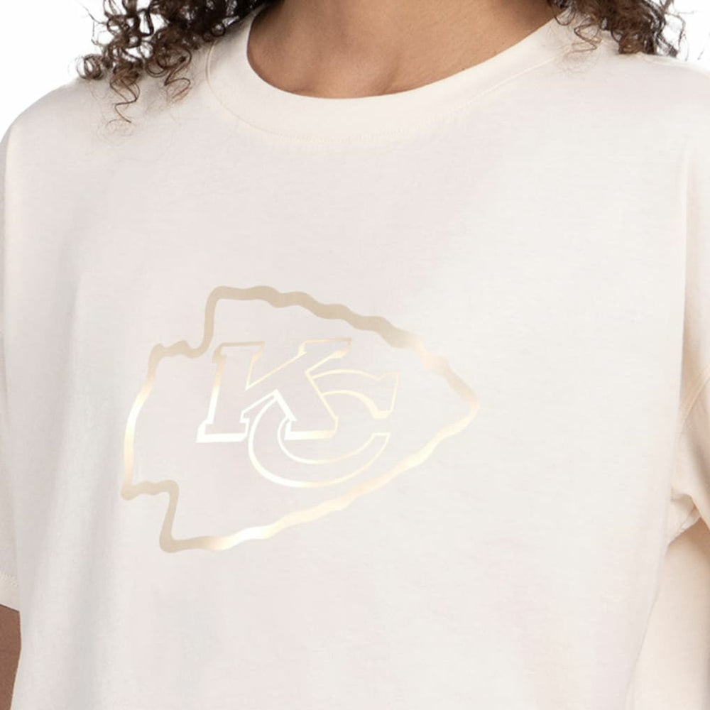 Kansas City Chiefs Starter Women's Pastel Travel Boxy Cropped T-Shirt - Cream - NFL