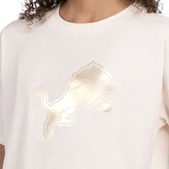 Detroit Lions Starter Women's Pastel Travel Boxy Cropped T-Shirt - Cream - NFL