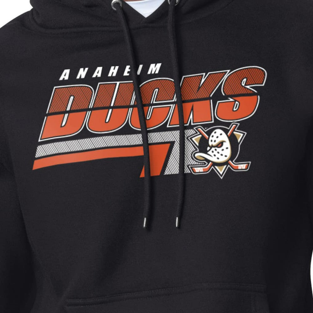 Anaheim Ducks Starter Logo Push Fleece Hoodie - Black | NHL Lifestyle