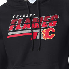 Calgary Flames Starter Logo Push Fleece Hoodie - Black | NHL Lifestyle