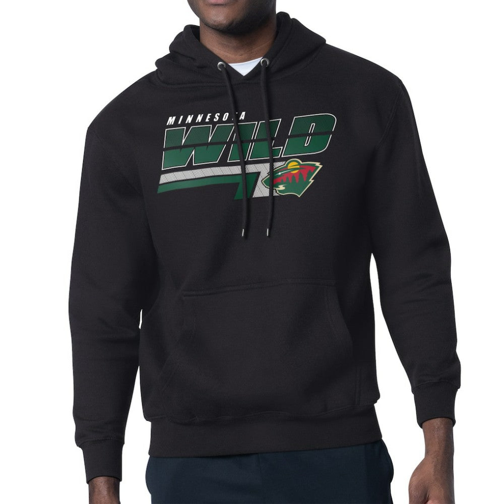 Minnesota Wild Starter Logo Push Fleece Hoodie - Black | NHL on sale