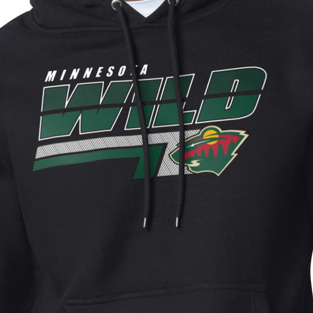 Minnesota Wild Starter Logo Push Fleece Hoodie - Black | NHL on sale