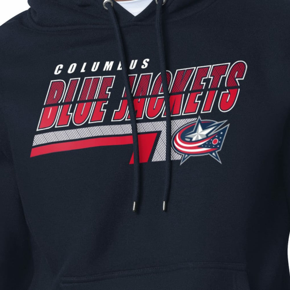 Columbus Blue Jackets Starter Logo Push Fleece Hoodie - Navy | NHL Clearance