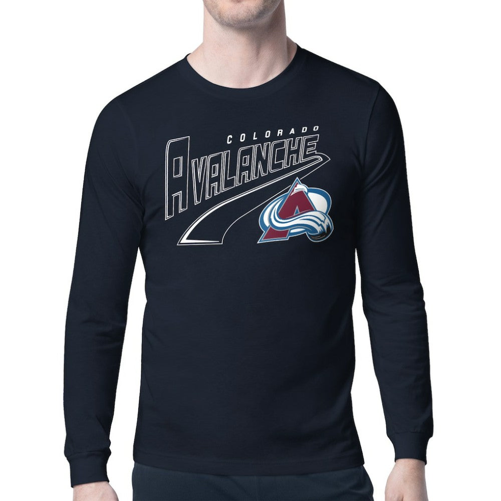 Colorado Avalanche Starter Modern Tailsweep Long Sleeve T-Shirt - Navy | NHL Lifestyle