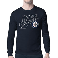 Winnipeg Jets Starter Modern Tailsweep Long Sleeve T-Shirt - Navy | NHL near me
