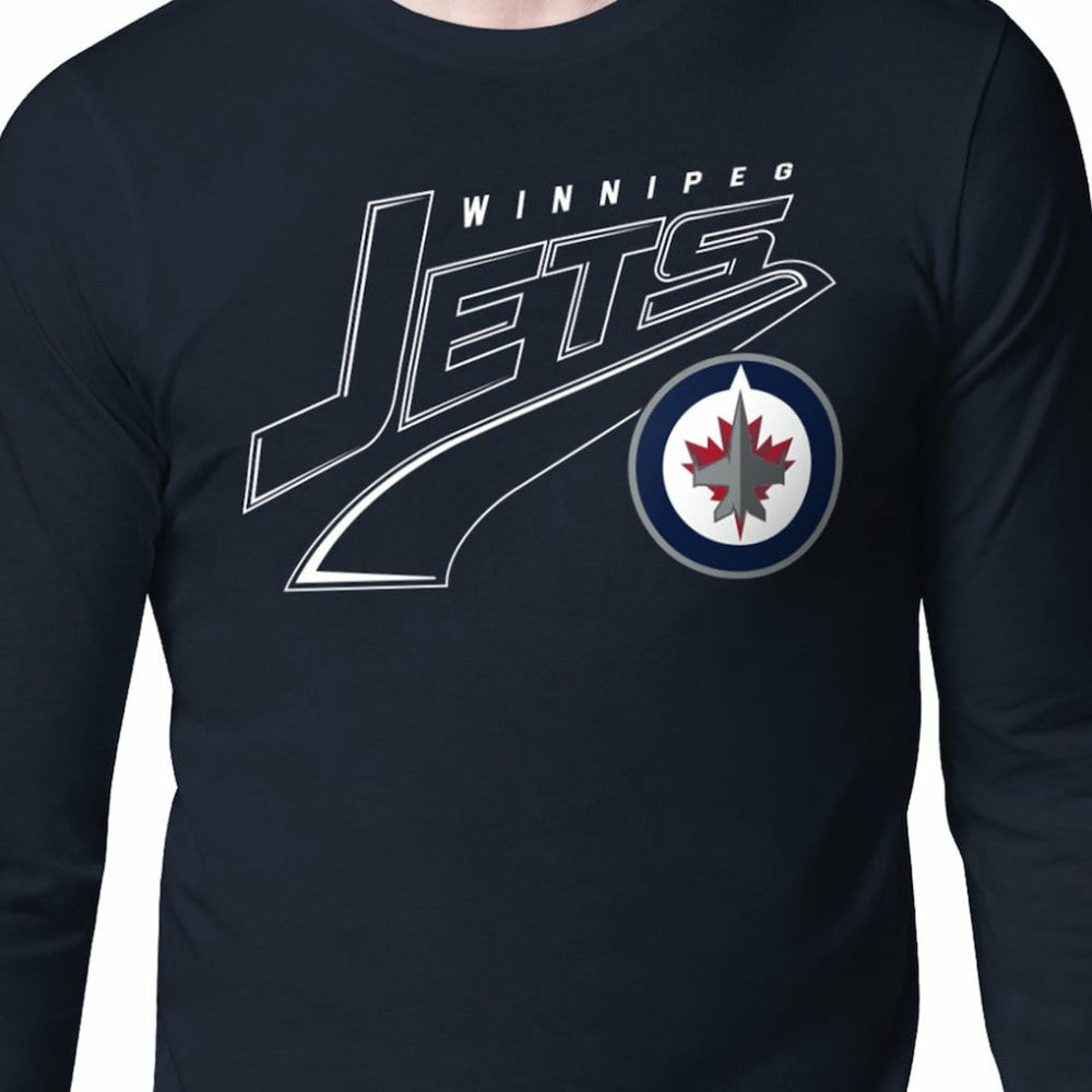 Winnipeg Jets Starter Modern Tailsweep Long Sleeve T-Shirt - Navy | NHL near me