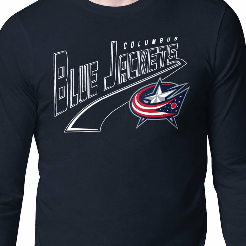 Columbus Blue Jackets Starter Modern Tailsweep Long Sleeve T-Shirt - Navy | NHL Lifestyle