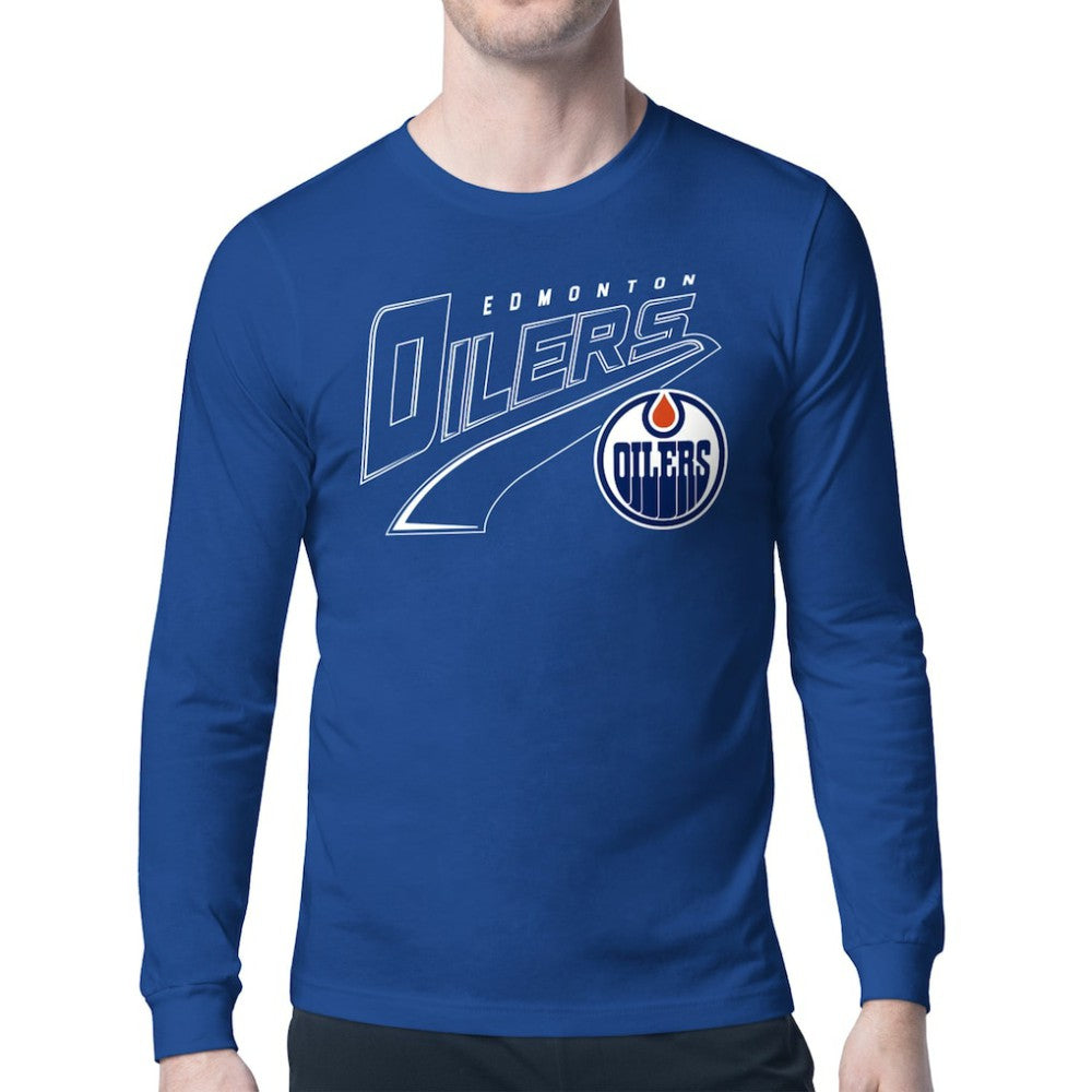 Edmonton Oilers Starter Modern Tailsweep Long Sleeve T-Shirt - Royal | NHL Clearance