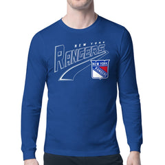 New York Rangers Starter Modern Tailsweep Long Sleeve T-Shirt - Blue | NHL Lifestyle