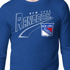 New York Rangers Starter Modern Tailsweep Long Sleeve T-Shirt - Blue | NHL Lifestyle