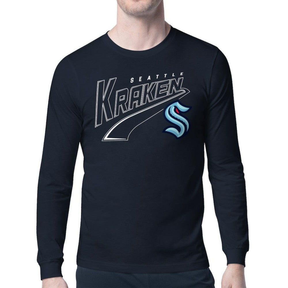Seattle Kraken Starter Modern Tailsweep Long Sleeve T-Shirt - Deep Sea Blue | NHL near me