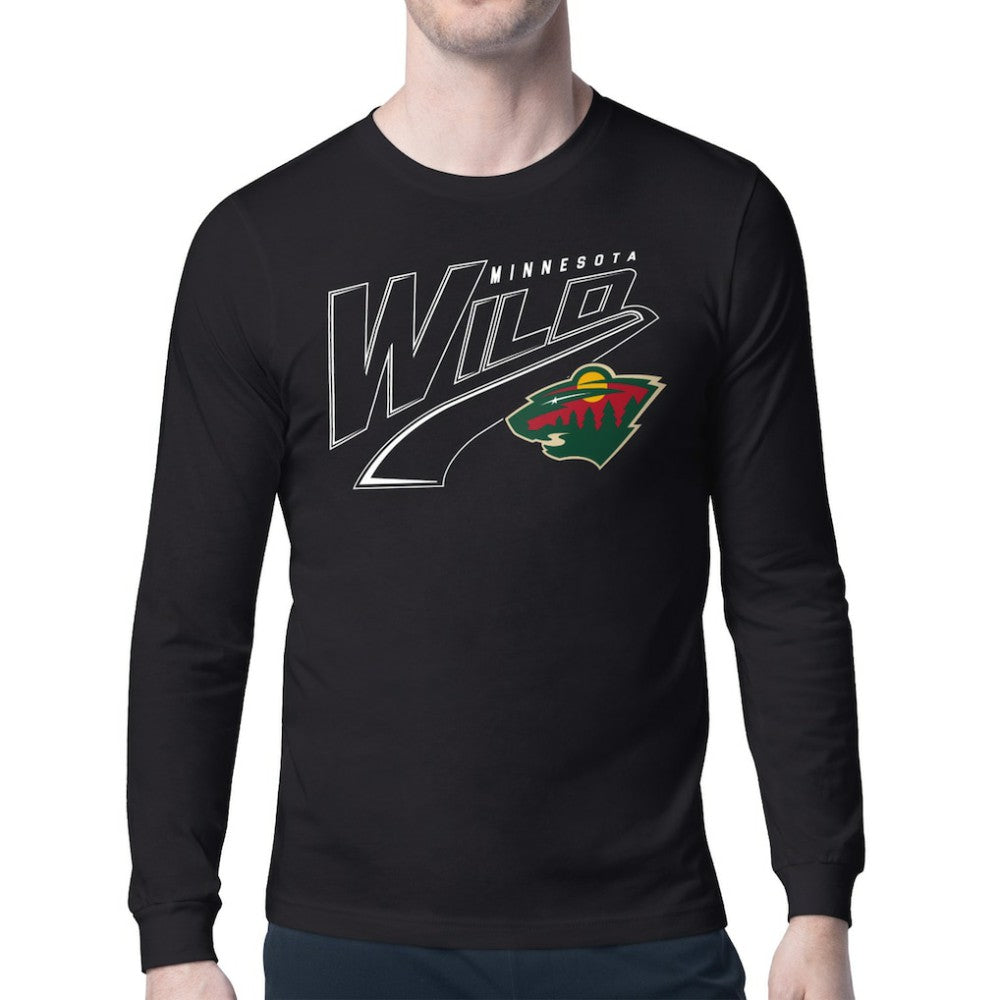 Minnesota Wild Starter Modern Tailsweep Long Sleeve T-Shirt - Black | NHL on sale
