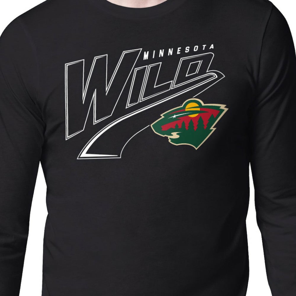 Minnesota Wild Starter Modern Tailsweep Long Sleeve T-Shirt - Black | NHL on sale