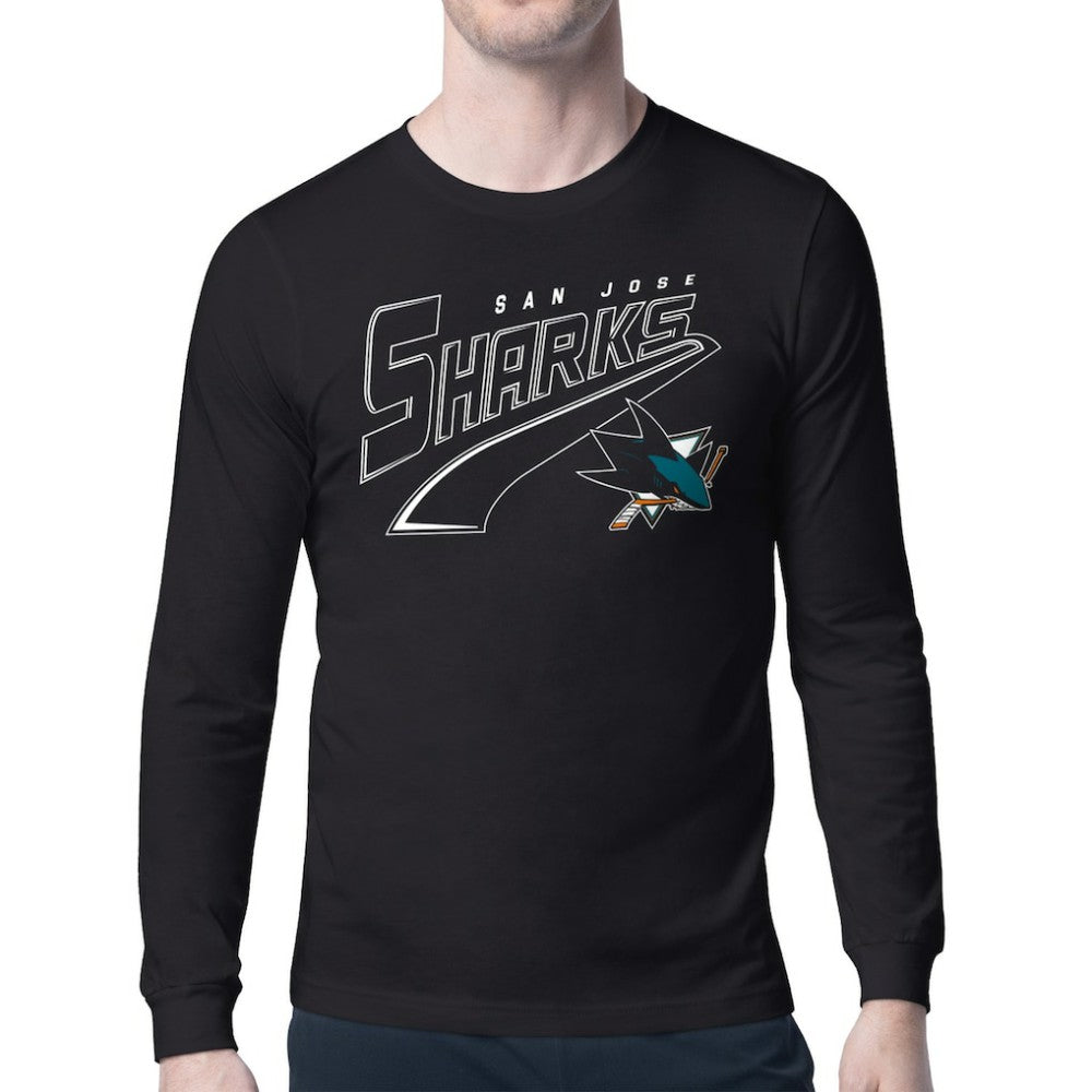 San Jose Sharks Starter Modern Tailsweep Long Sleeve T-Shirt - Black | NHL on sale