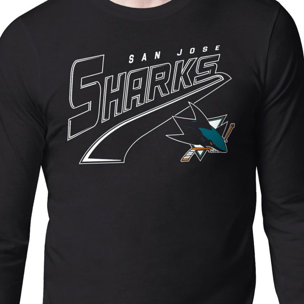 San Jose Sharks Starter Modern Tailsweep Long Sleeve T-Shirt - Black | NHL on sale