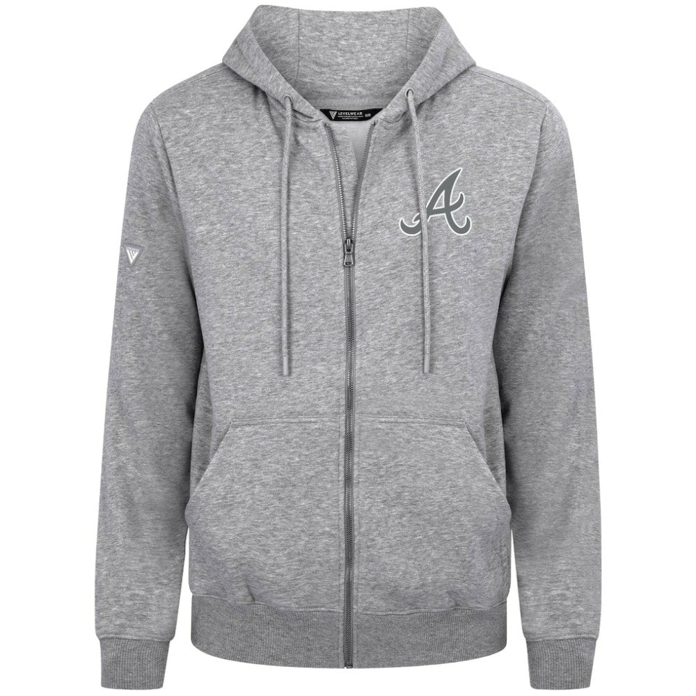 Atlanta Braves Levelwear Podium Chenille Logo Full-Zip Hoodie Outlet
