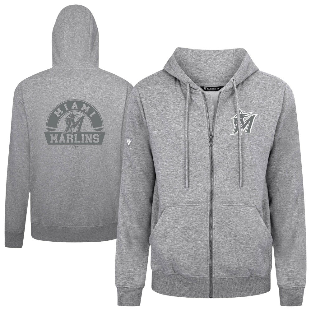 Miami Marlins Levelwear Podium Chenille Logo Full-Zip Hoodie Sale