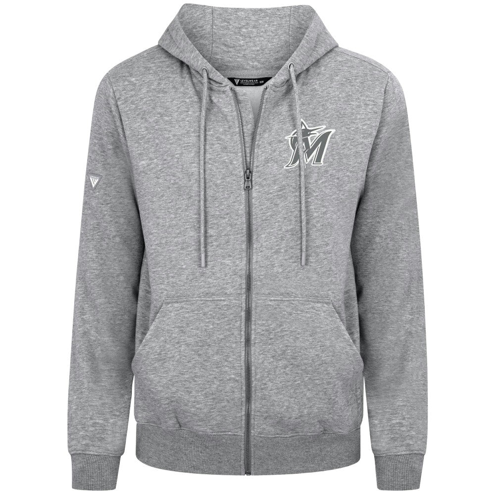 Miami Marlins Levelwear Podium Chenille Logo Full-Zip Hoodie Sale