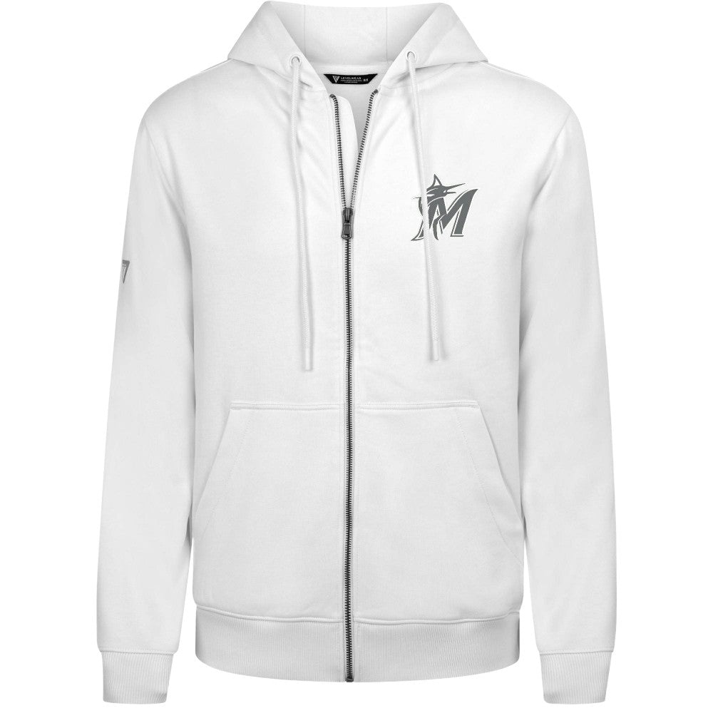 Miami Marlins Levelwear Podium Chenille Logo Full-Zip Hoodie Sale