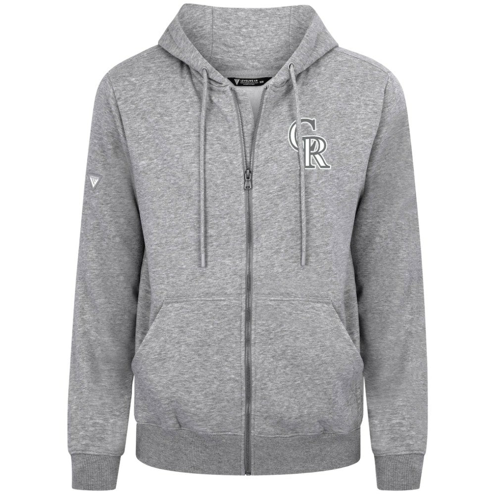 Colorado Rockies Levelwear Podium Chenille Logo Full-Zip Hoodie Outlet