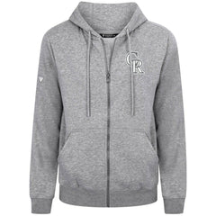 Colorado Rockies Levelwear Podium Chenille Logo Full-Zip Hoodie Outlet