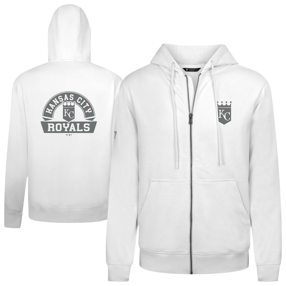 Kansas City Royals Levelwear Podium Chenille Logo Full-Zip Hoodie Outlet