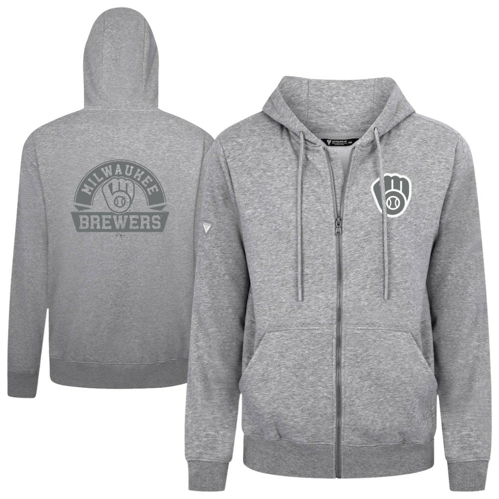 Milwaukee Brewers Levelwear Podium Banner Arch Full-Zip Hoodie Sale