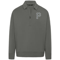 Pittsburgh Pirates Levelwear Luxe Signature Quarter-Zip Chenille Logo Tri-Blend Sweatshirt Online