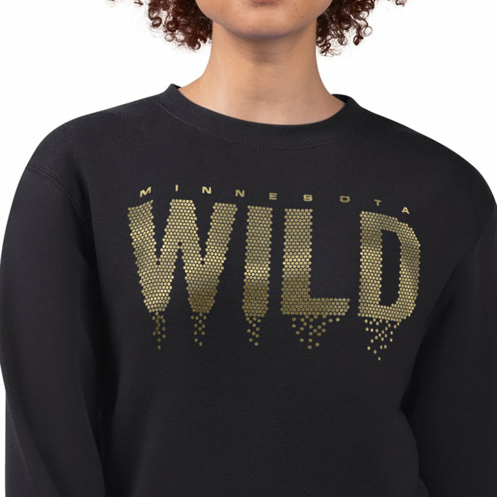 Minnesota Wild G-III 4Her by Carl Banks Women's Metallic Drop Printed Fleece Sweatshirt - Black | NHL discount