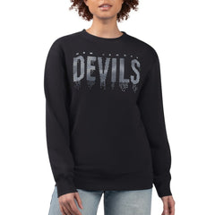 New Jersey Devils G-III 4Her by Carl Banks Women's Metallic Drop Printed Fleece Sweatshirt - Black | NHL Clearance