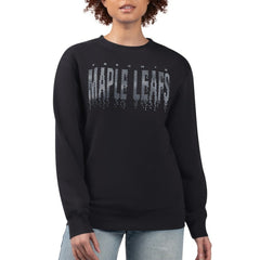 Toronto Maple Leafs G-III 4Her by Carl Banks Women's Metallic Drop Printed Fleece Sweatshirt - Black | NHL on sale