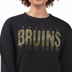 Boston Bruins G-III 4Her by Carl Banks Women's Metallic Drop Printed Fleece Sweatshirt - Black | NHL discount