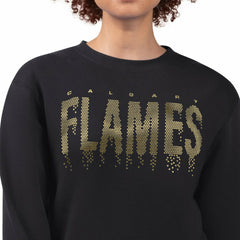 Calgary Flames G-III 4Her by Carl Banks Women's Metallic Drop Printed Fleece Sweatshirt - Black | NHL discount