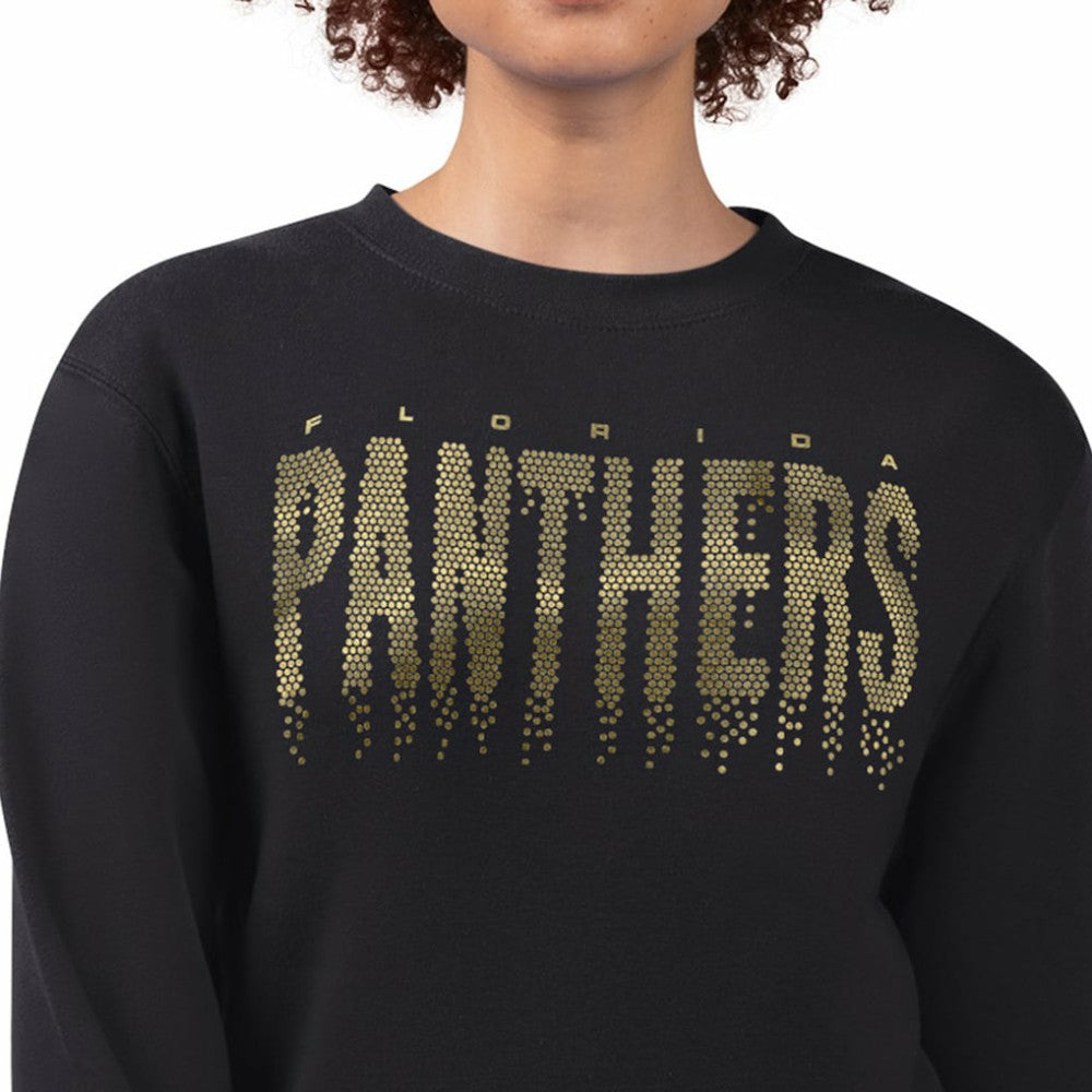 Florida Panthers G-III 4Her by Carl Banks Women's Metallic Drop Printed Fleece Sweatshirt - Black | NHL discount