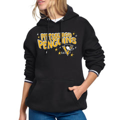 Pittsburgh Penguins Starter Women's Fireworks Fleece Hoodie - Black | NHL Clearance