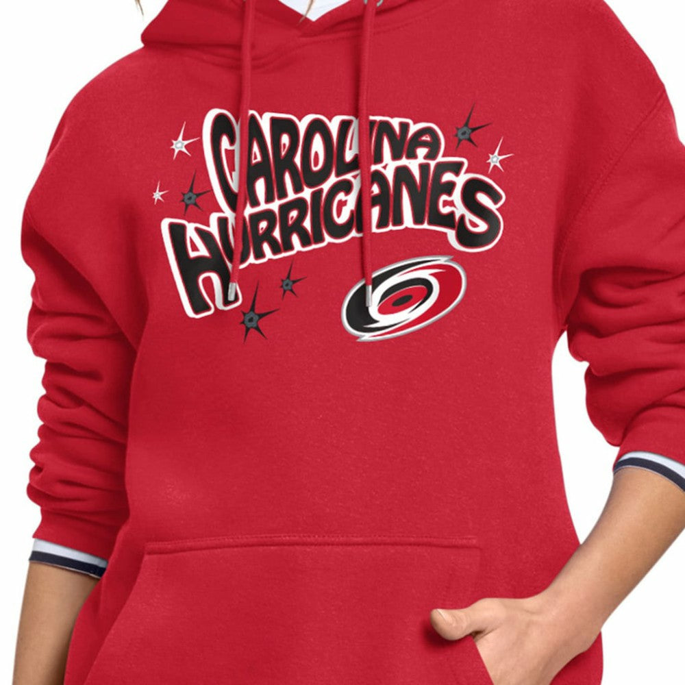 Carolina Hurricanes Starter Women's Fireworks Fleece Hoodie - Red | NHL Clearance