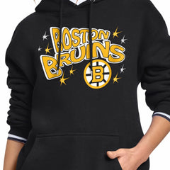 Boston Bruins Starter Women's Fireworks Fleece Hoodie - Black | NHL discount