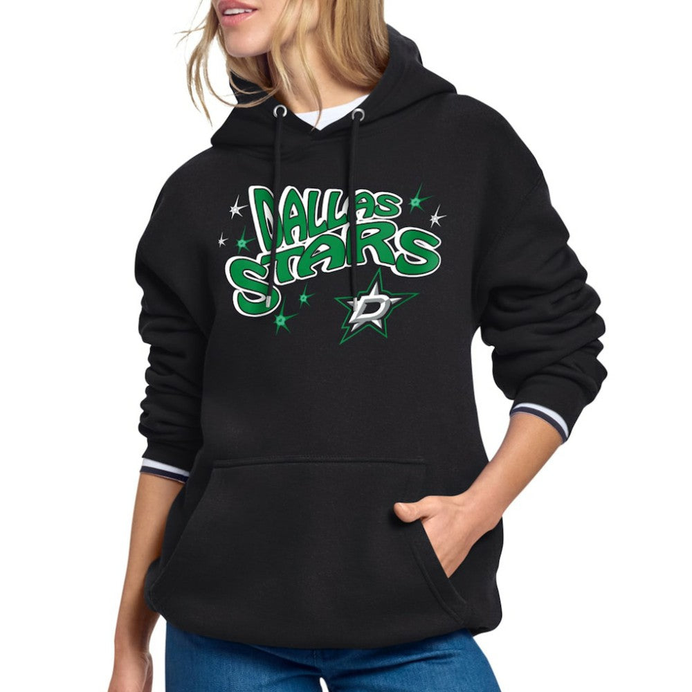 Dallas Stars Starter Women's Fireworks Fleece Hoodie - Black | NHL Lifestyle